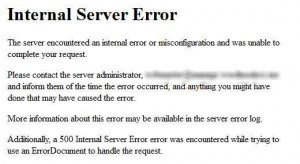 corriger Internal Server Error