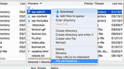 droit-acces-fichier-wordpress