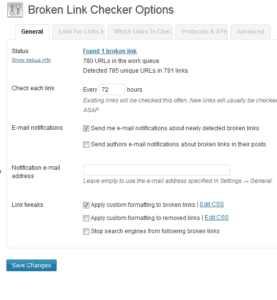 le plugin broken link cheker