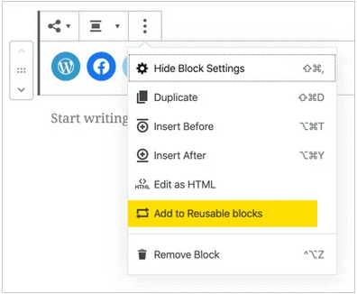 icones social et block reutilisable