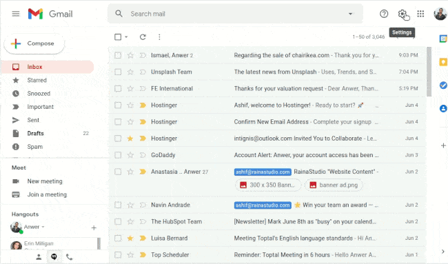 lier gmail avec votre email professionnel
